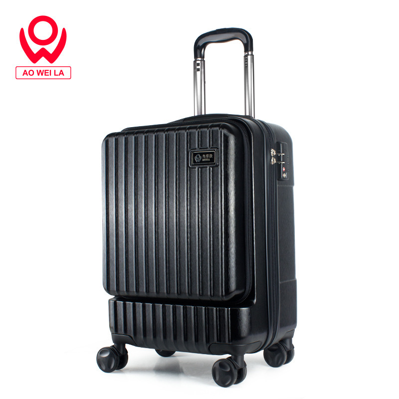 Brushed pattern craft business travel laptop trolley case universal wheel anti-theft password box