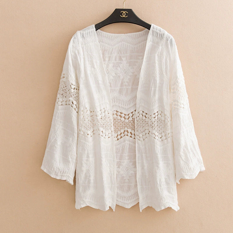 Cotton lace cardigan, spring jacket, sun protection clothing, 2019 years