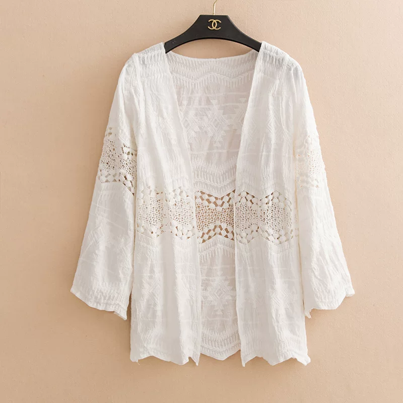 Cotton lace cardigan, spring jacket, sun protection clothing, 2019 years