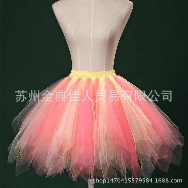 Candy color multi-color de media longitud pettiskirt estudio fotografía de la boda media-longitud pequeña falda de color de la falda de apoyo