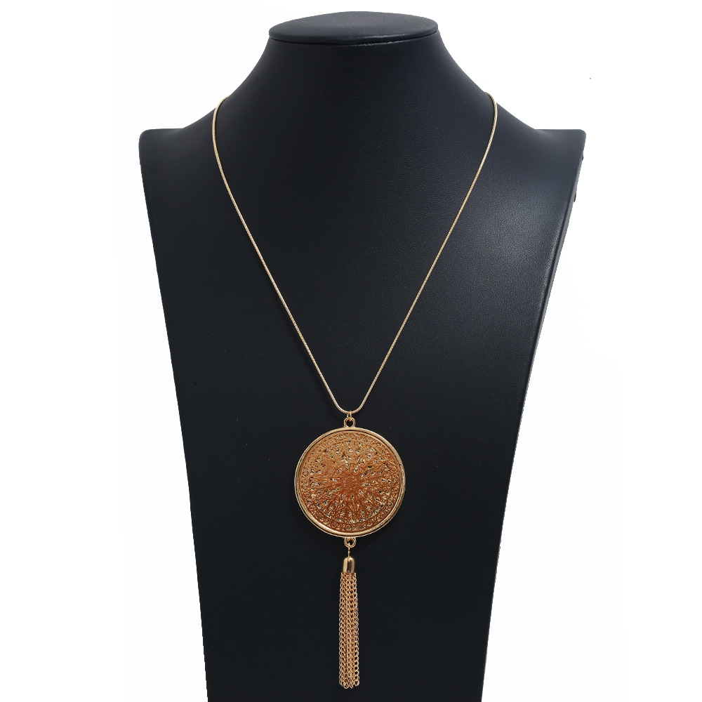 fashion metal geometric Y-shaped pendant long necklace