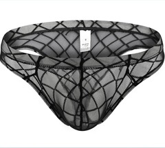 Men's Underwear Briefs Diamond Net Transparent Sexy Foreign Trade Underwear Mesh Panties 