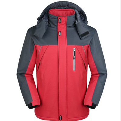 2019 winter new pattern Men's Cotton Pizex Plush thickening Windbreak waterproof Hooded coat Removable jacket