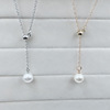 Adjustable fashionable necklace, clothing from pearl, Korean style, wholesale