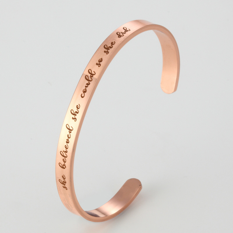 Fashion Letter Stainless Steel Bangle Stainless Steel Bracelets display picture 4