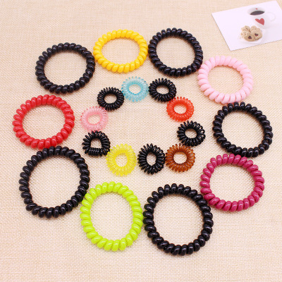 Korean candy-colored hair rope, small phone cord hair tie, large Japanese phone ring, hair tie, rubber band head tie
