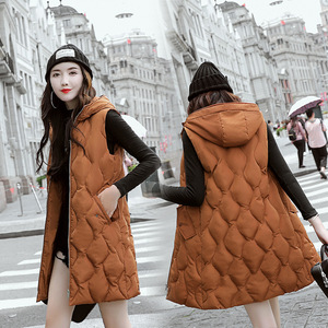 New Baizhong Long-style Cotton vest Female Down Cotton Clothes