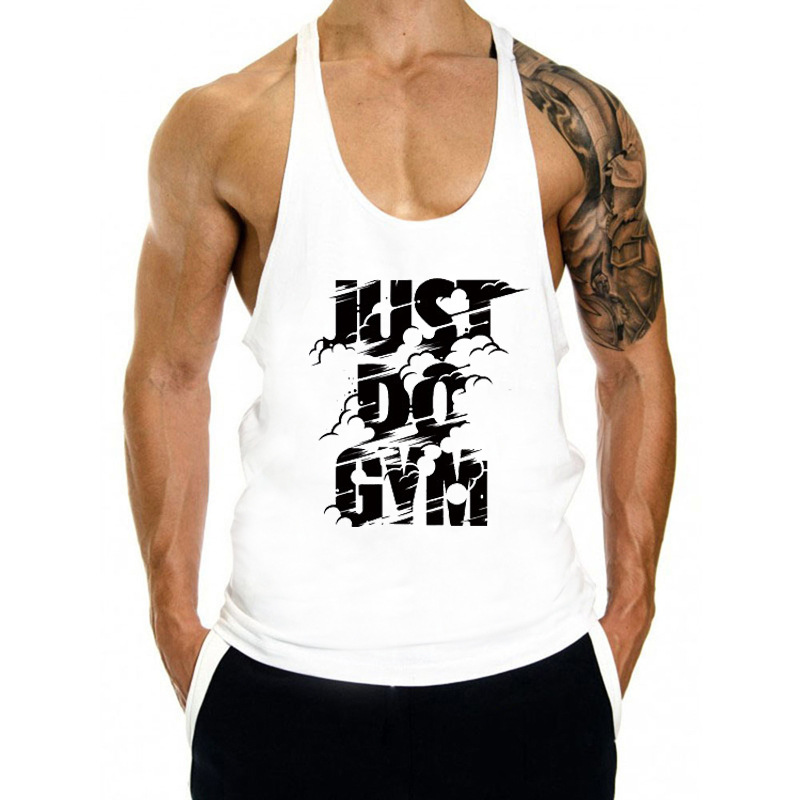 Amazon Sports & Leisure Printed Quick-Drying Breathable Slit Style European and American Trendy Fitness Vest