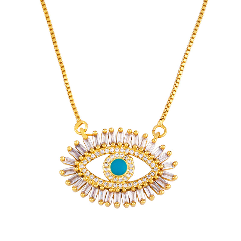 Fashion Eye 18k Gold Plated Necklace In Bulk display picture 2