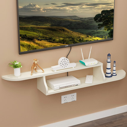Wall-mounted antenna rack, wall shelf, no-drill TV stand, living room divider, router, TV cabinet, bedroom