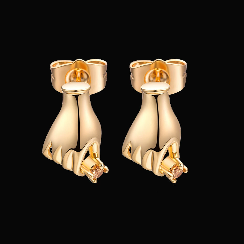 Brand copper zirconium, earrings for beloved, European style