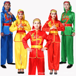 2019新款秧歌服男女成人套装中老年腰鼓锣鼓打鼓演出舞龙舞狮服装