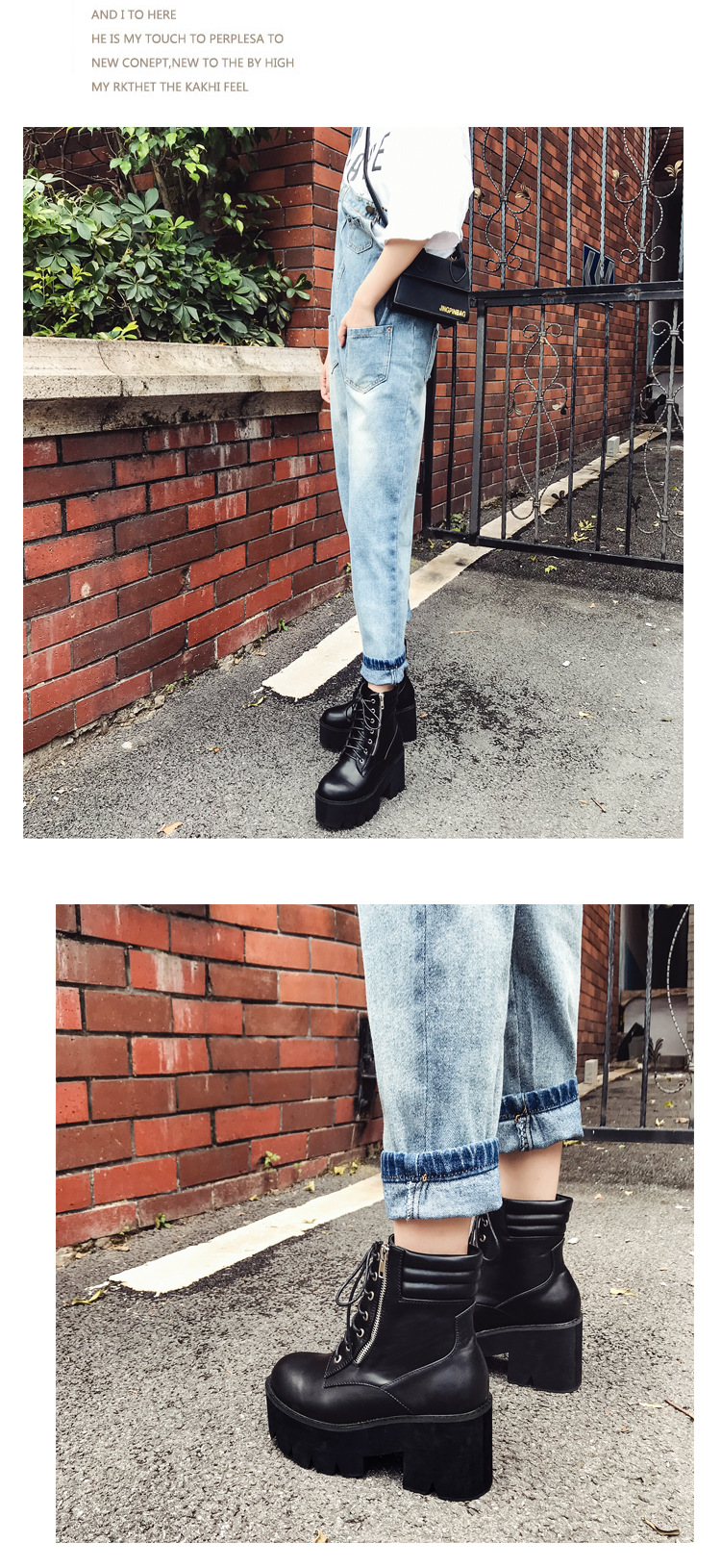 Chunky Heel Martin Boots Image 2