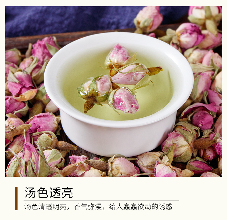 Rose Bud Tea (Rosa rugosa) — Dried Double-Petal Red Rose Flower Tea, 100g Jar specifications