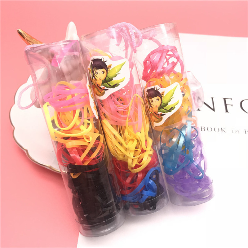 Banda de barril de doble capa para niños desechable fuerte tirón constantemente anillo de pelo anillo de cabeza un yuan dos yuanes tienda cabeza accesorios suministro