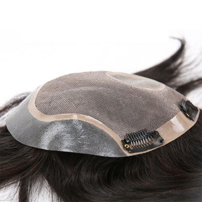 真发假发男士织发补发短发男士发块秃顶补发批发青岛假发手织真发|ru