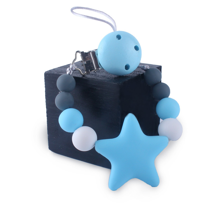 Nueva Cadena de chupete para bebés cadena anti-caída bebé dientes de silicona molienda cadena anti-perdida suministros maternos e infantiles comercio exterior