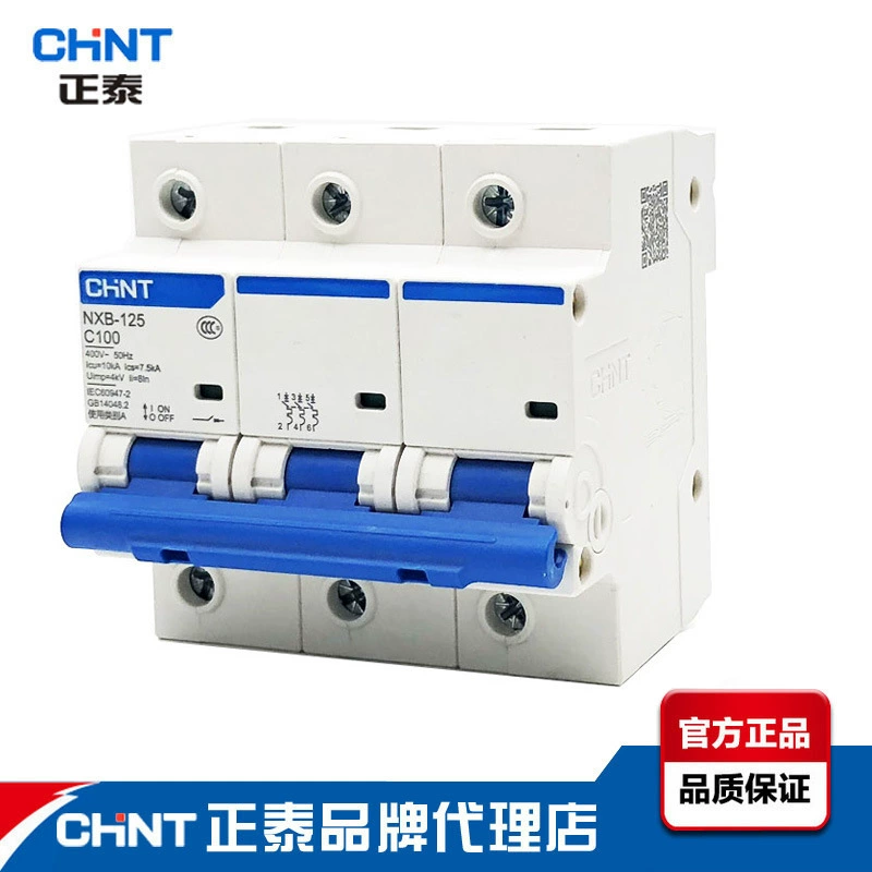 Автоматический выключатель Chint NXB-125 Миниатюрный автоматический выключатель высокой мощности 2P Воздушный переключатель Сильноточный 125A Total Open 100