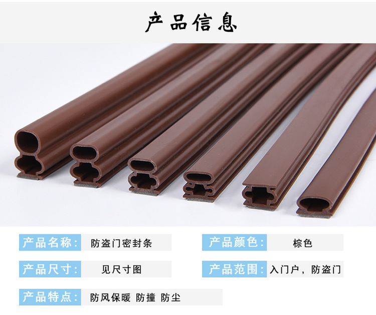 Anti-theft door sealing strip I-shaped door frame door seam strip edge sealing strip self-adhesive sound insulation leak-proof wind thermal adhesive strip