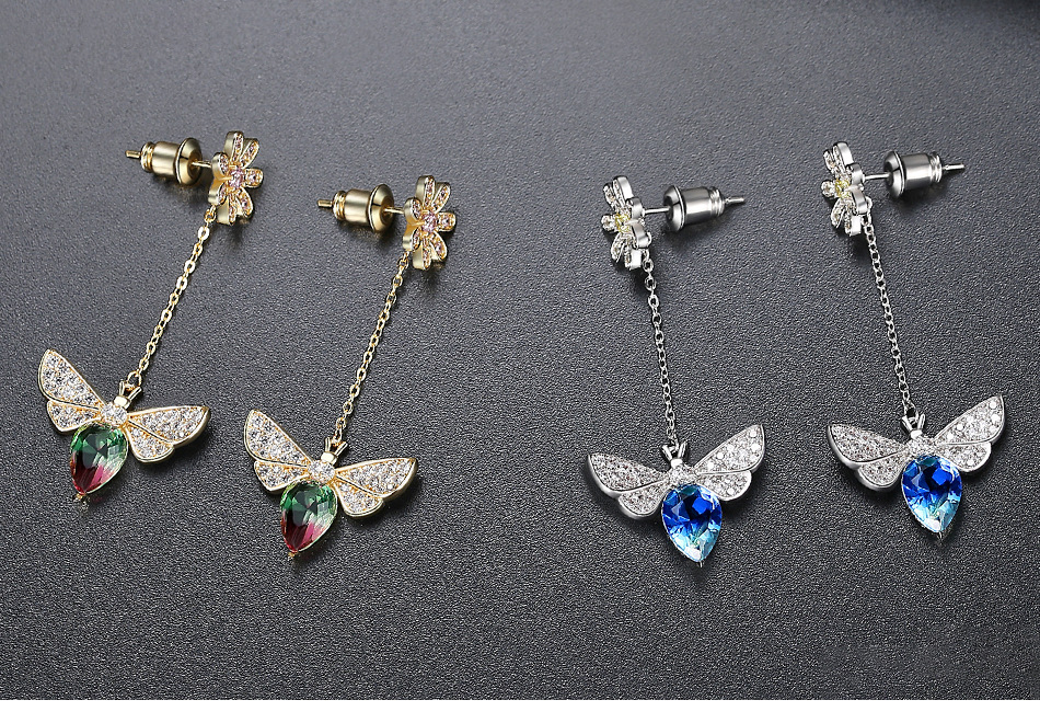 Jinse Yimeng Ohrringe Neue Kreative Mode Koreanische Version Des Süßen Langen Bienen Anhängers Weibliche Ohrringe Geschenk display picture 1