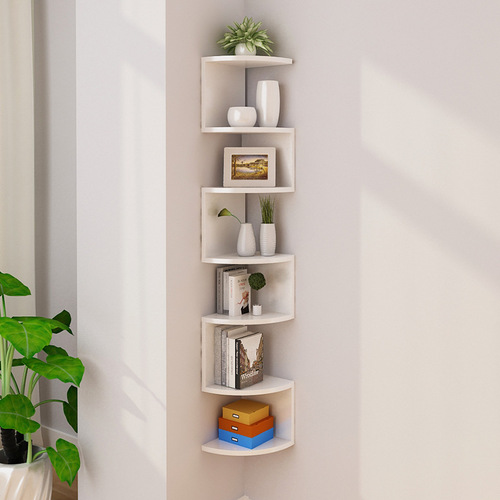 Wall shelf corner bookshelf wall corner shelf wall triangular shelf wall-mounted corner partition wall corner decoration bookshelf