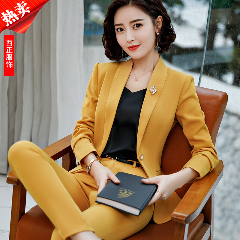 new pattern Spring and summer Business Suits Thin section Sales hotel Reception coverall Long sleeve Business Suits Panties suit Small suit