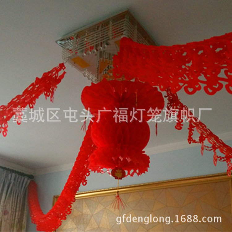 招财灯笼 大红塑料纸灯笼商场开业春节婚庆装饰平安蜂窝广告灯笼