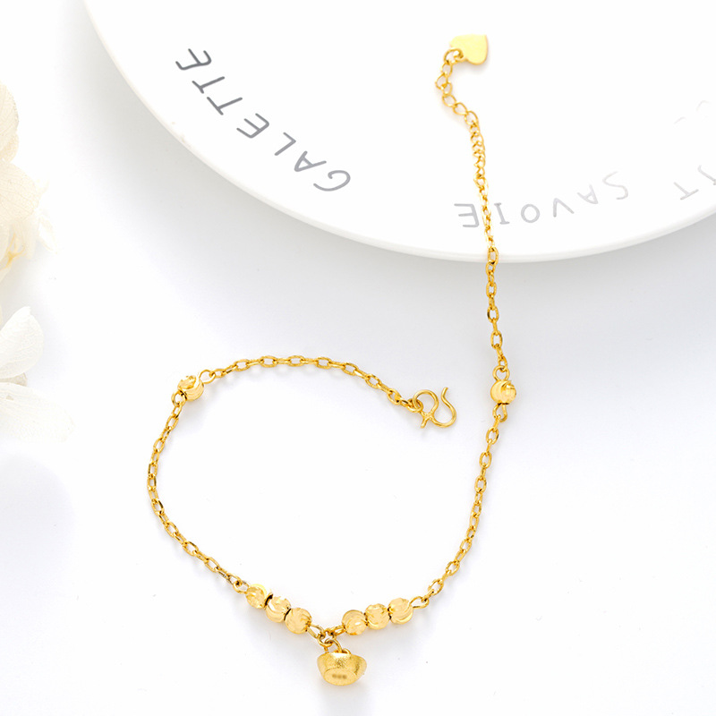 Fábrica directa transfronteriza lingote de oro playa tobillera verano vintage cuentas tobillera de mujer al por mayor