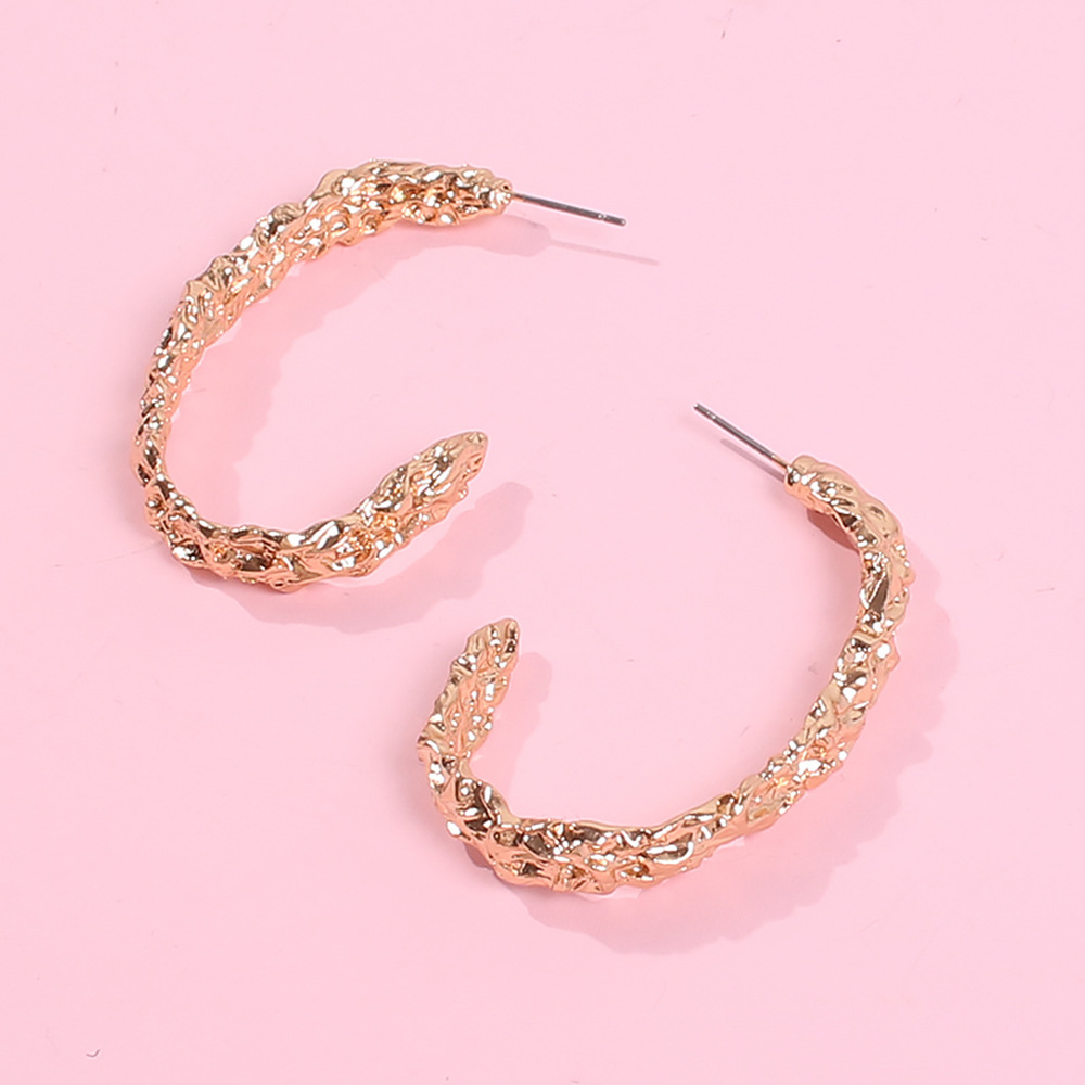 E7115 Européen Et Américain De Mode Rue Tir Même Style Simple Froid Style Personnalité C En Forme De Rétro En Métal Alliage Boucles D'oreilles Boucles D'oreilles Fabricant display picture 6