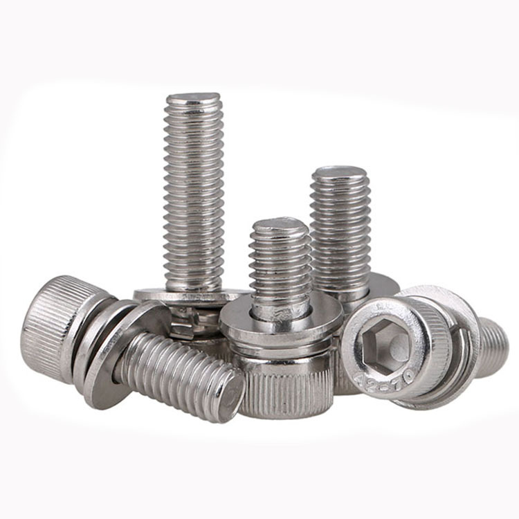 厂家直供圆柱头内六角304不锈钢三组合螺丝内六角杯头平弹垫组合