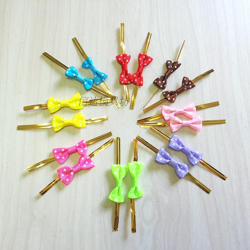 Fabricante en stock embalaje para hornear color pajarita de seda Lollipop corbata cuerda galleta embalaje bolsa empate 500