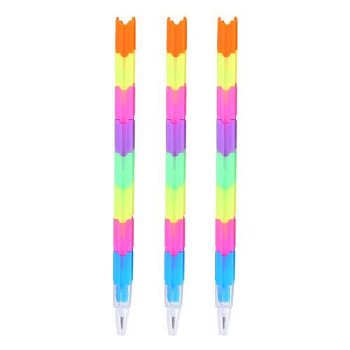 Creative multifunctional colored pencils, school supplies, sharpening-free building block pens, eight-section removable splicing pencils
