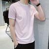 夏季新款t恤男青少年修身休闲打底衫韩版圆领套头短袖T恤男士外套|ms