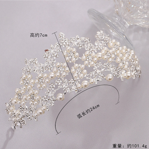 Hairpin hair clip hair accessories for women Mother jewelry pearl crown hair band mother wedding crown headdress performance headdress