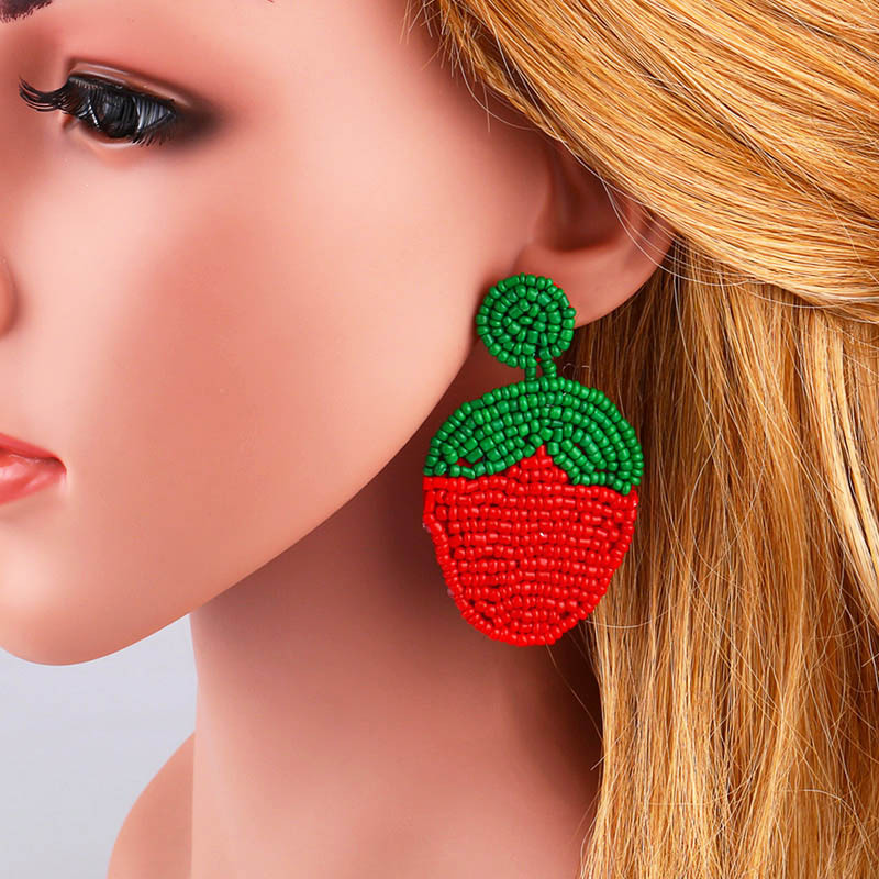Nihaojewelry Hand-woven Rice Beads Flower Earrings Female Earrings display picture 8