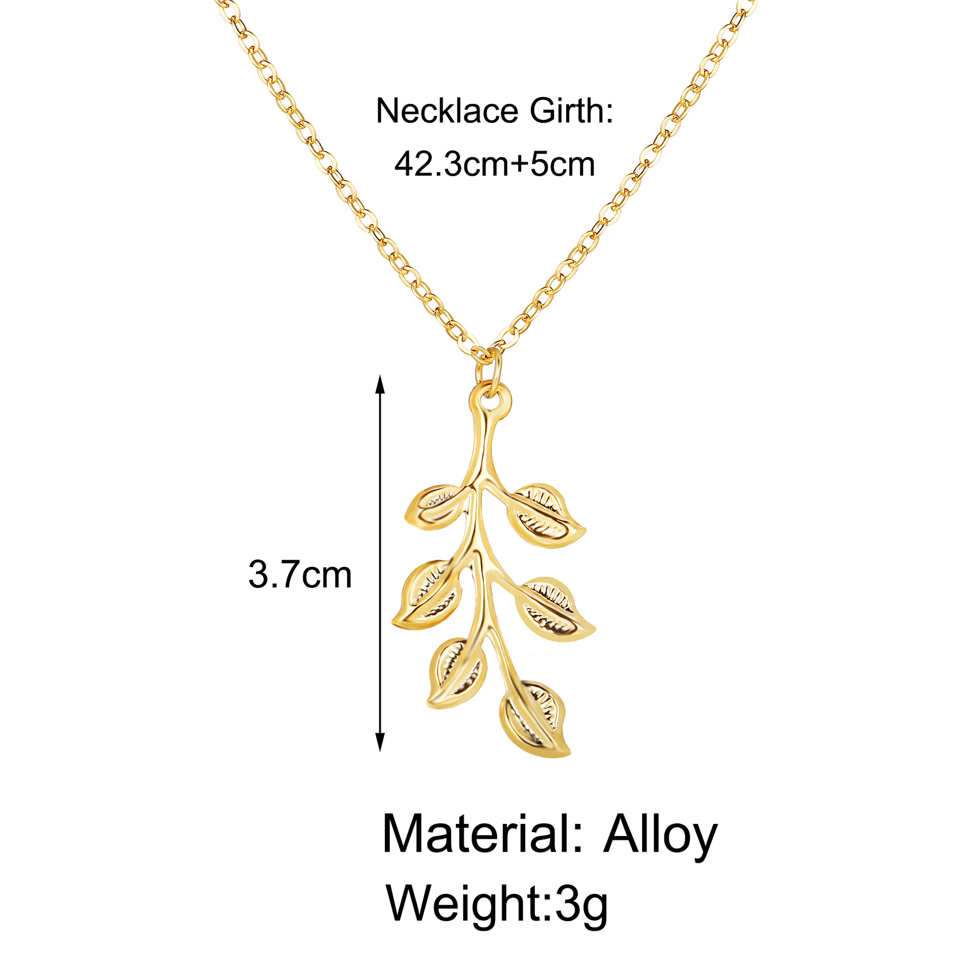 New leaf pendant long necklace clavicle chain