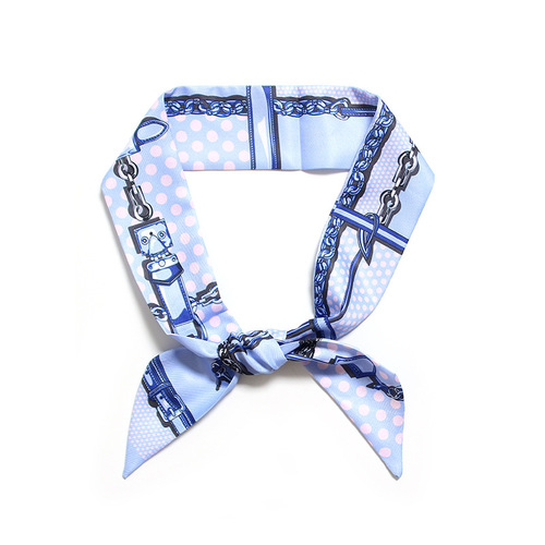 New wave polka dot leather accessories, twisted and bound bag handles, silk scarf small ribbon decoration, scarf strap for women, neck scarf