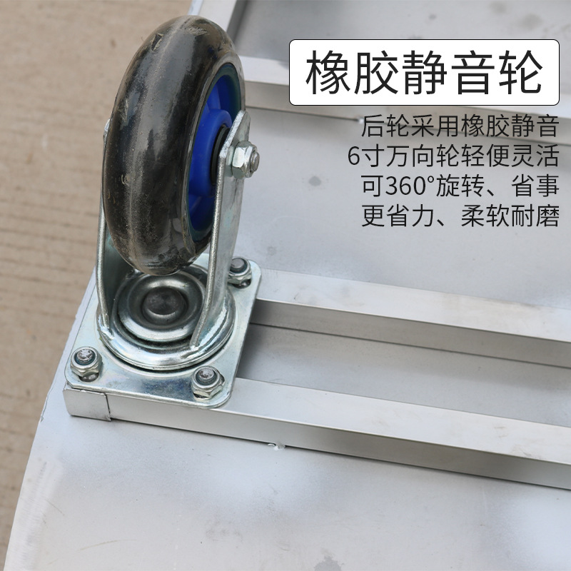 Camión de alimentación de acero inoxidable de granja de cerdos Diseño de bordes Camión de alimentación de empuje manual de una sola manija Camión de transporte agrícola Camión de alimentación