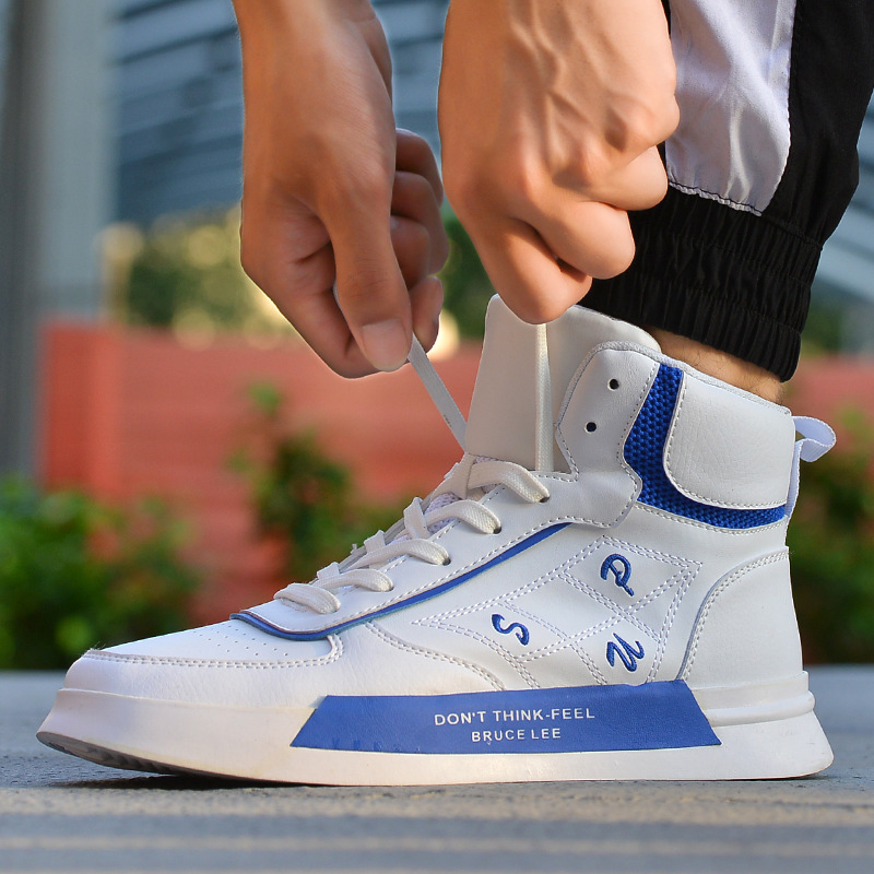 爆款男鞋高帮板鞋冬季新款男士休闲鞋学生运动鞋一双代发批发零售|ru
