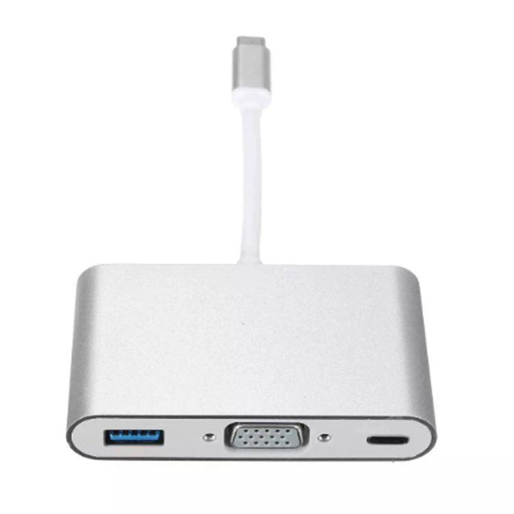 Type-C к VGA конвертер Type-C к VGA+HUB+PD три-в-одном конверсионная линия HUB