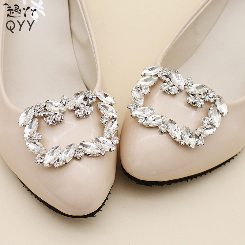 速卖通新款婚鞋配件 四方造型马眼水钻鞋扣 百搭鞋花饰品工厂直销|ms