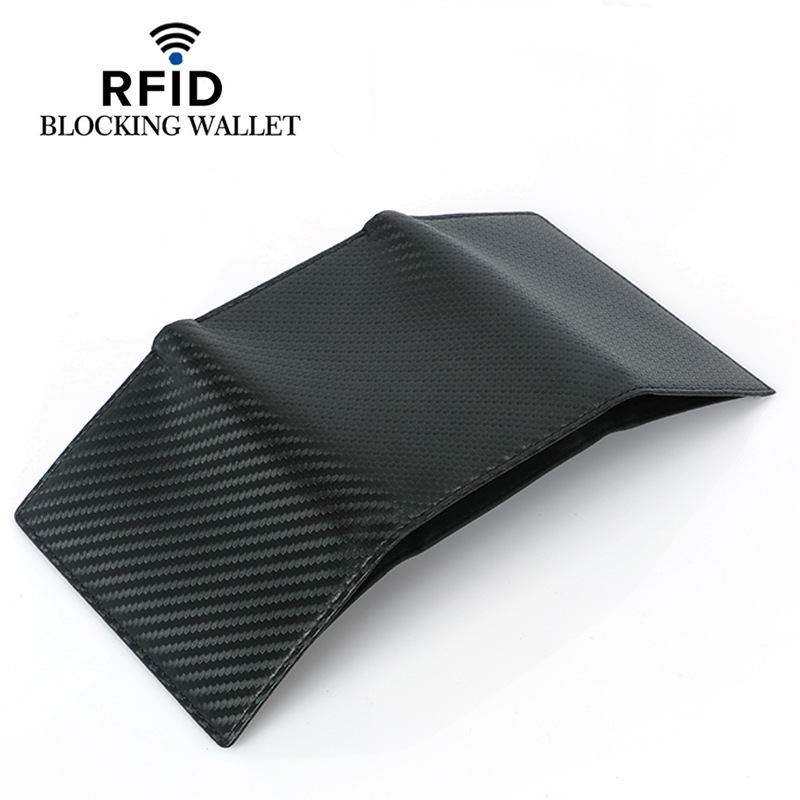 Carbon Fiber Large-capacity RFID Men&amp;#039;s Wallet 30% Off Multi-card Cowhide Wallet Men