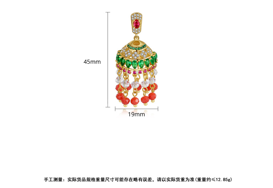 Vintage Court Style Luxury Super Fairy Earrings Ethnic Copper Zircon Green Diamond Tassel Earrings display picture 6