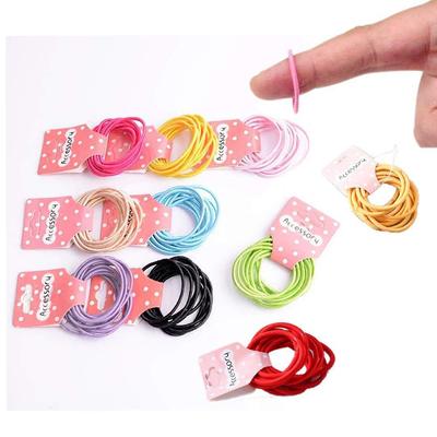 100 children rubber string girl Tousheng Elastic Hairdressing black Hairpin girl Hair tie