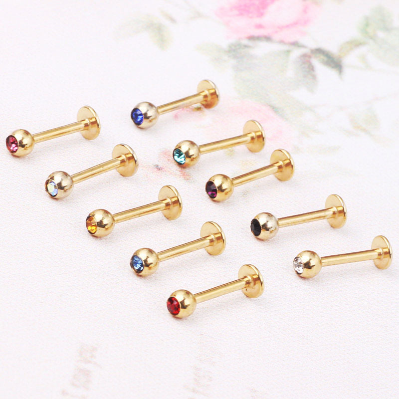 Pointed titanium steel lip stud product view