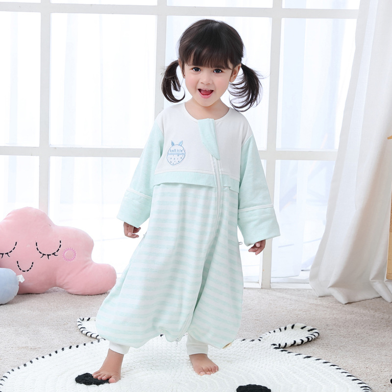 Baby sleeping bags Knitted Cotton stripe Sleeping bag Baby sleeping bag Climbing clothes Anti Tipi