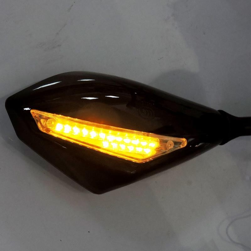 Motorcycle modification with light rearview mirror LED turn signal universal reversing auxiliary mirror personality reflector hot sale