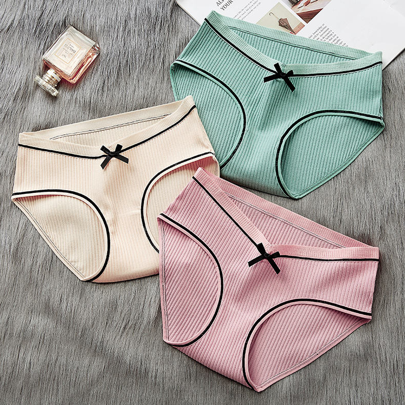 货号：HY61230 孕妇装 低腰条纹蝴蝶结棉里档孕妇内裤|ru