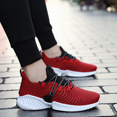 2019春季新款飞织厚底跑步鞋青年韩版防滑运动鞋经典百塔小白鞋男|ms