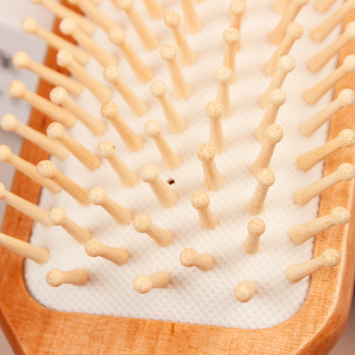 Square wooden comb air cushion comb massage air bag wooden comb wooden comb teeth solid wood comb soft glue air cushion comb logo hairdressing